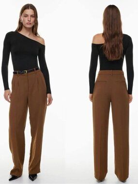 Wilfred Brown High Waisted Trouser Pants Size 4